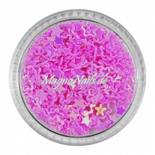 Glitter Shapes - Einlegemotive - Blumen / Sterne pink Nail Art Nails Nagel Nögel Nailart Einleger
