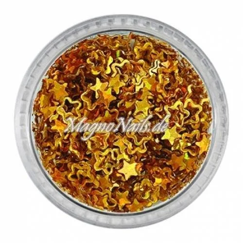 Glitter Shapes - Einlegemotive - Blumen / Sterne gold Nail Art Nails Nagel Nögel Nailart Einleger