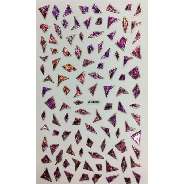 3D Broken Glas Nail Sticker Selbstklebende Aufkleber Nagelaufkleber Nagelsticker