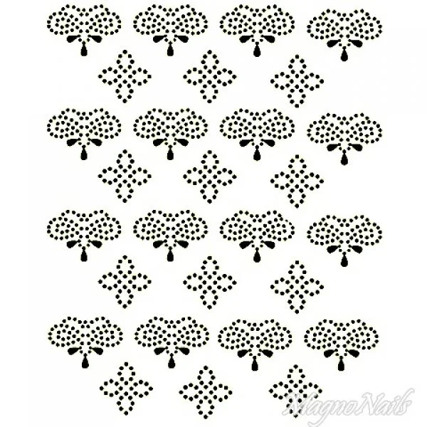 Crystal Nail Sticker - Bindis - schwarz Strasssteine Strass Aufkleber selbstklebende Nailart Nail art