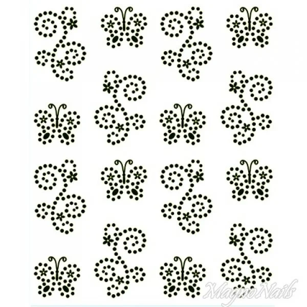 Crystal Nail Sticker - Bindis - schwarz Strasssteine Strass Aufkleber selbstklebende Nailart Nail art