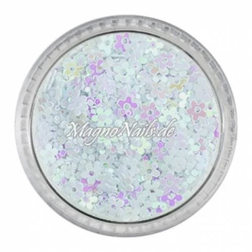Glitter Shapes - Einlegemotive - Blumen weiß gelocht Nail Art Nails Nagel Nögel Nailart Einleger