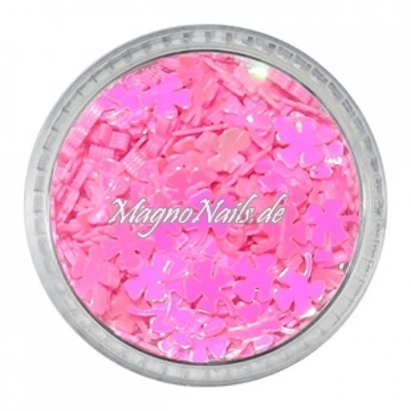 Glitter Shapes - Einlegemotive - Kleeblätter pink Nail Art Nails Nagel Nögel Nailart Einleger