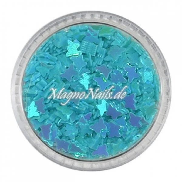 Glitter Shapes - Einlegemotive - Schmetterlinge türkis Nail Art Nails Nagel Nögel Nailart