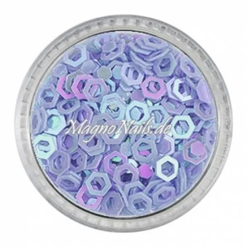 Glitter Shapes - Einlegemotive - hexagon gelocht flieder Nail Art Nails Nagel Nögel Nailart Einleger