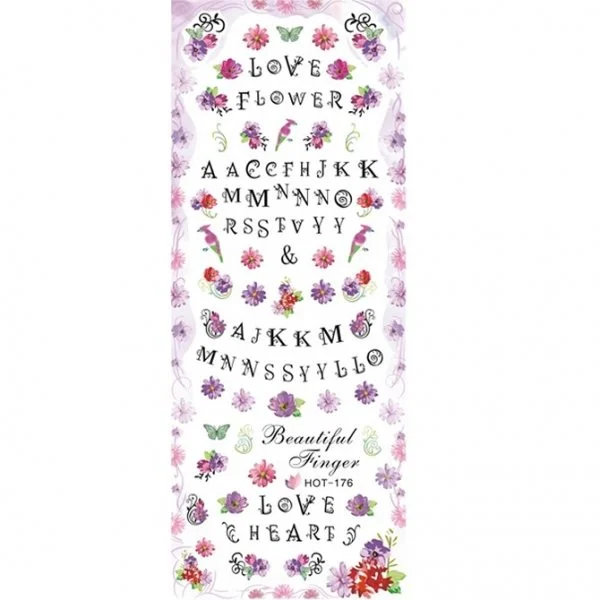 2D Nail Art One Stoke Sticker