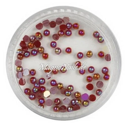 Nail Art Einlegemotive - Halbperlen rot-braun AB Nägel Nails Nailart Nageldesign Nagel Glitzersteine