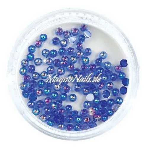 Nail Art Einlegemotive - Halbperlen dunkelblau AB Nägel Nails Nailart Nageldesign Nagel Glitzersteine