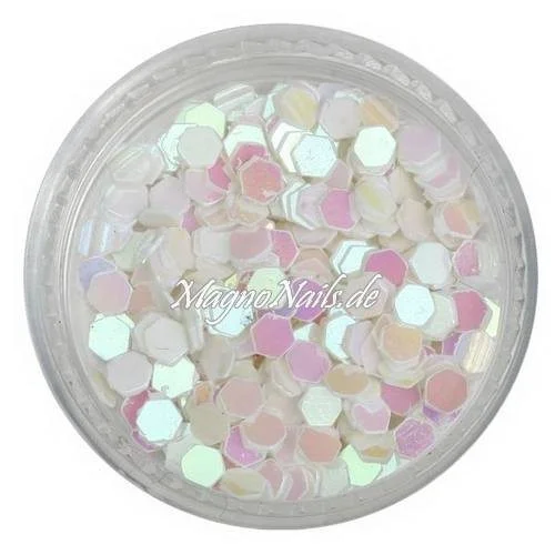 Glitter Shapes - Einlegemotive - hexagon weiß Nail Art Nails Nagel Nögel Nailart Einleger