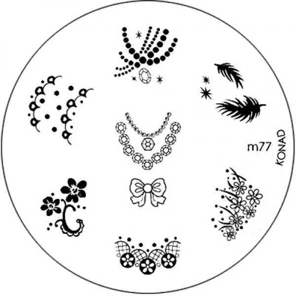 Original Konad Stamping Schablone m77 Nageldesign Nägel Schmuck Nails 