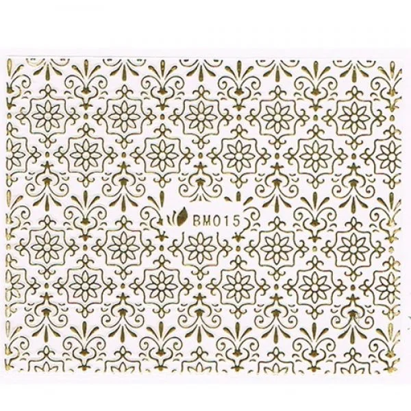 3D Metallic Sticker - gold Seblstklebende Aufkleber Nagelsticker Nagelaufkleber Ornamente