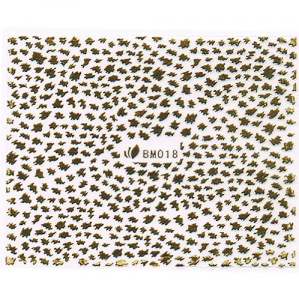 3D Metallic Sticker - gold Seblstklebende Aufkleber Nagelsticker Nagelaufkleber Leo Muster