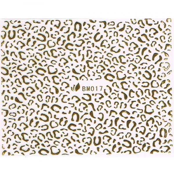 3D Metallic Sticker - gold Seblstklebende Aufkleber Nagelsticker Nagelaufkleber Leo Muster