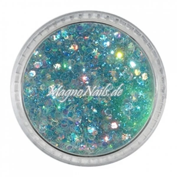 Nail Art Mix Glitterpuder hellblau metallic Nägel Nails Nailart Nageldesign Nagel Glitzer Pailetten