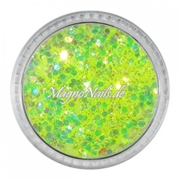 Nail Art Mix Glitterpuder neongelb Nägel Nails Nailart Nageldesign Nagel Glitzer Pailetten