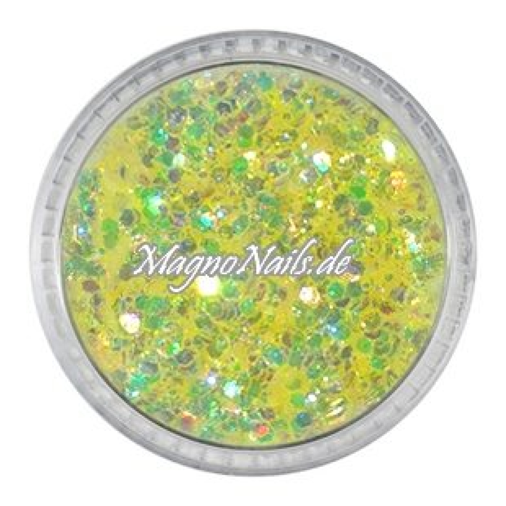 Nail Art Mix Glitterpuder zitronengelb  Nägel Nails Nailart Nageldesign Nagel Glitzer Pailetten
