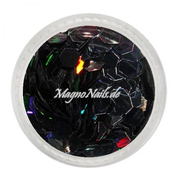 Nail Art Pailetten schwarz hologramm 3,5mm Nägel Nails Nailart Nageldesign Nagel GlitzerPailetten