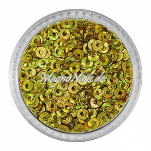 Nail Art Shapes gold hologramm rund gelocht Nailart Nails Nägel Schmuck Einleger Einlegemotive Nageldesign