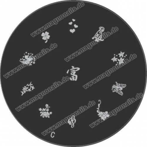 Nail Art Stamping Schablone C Herz I Love you