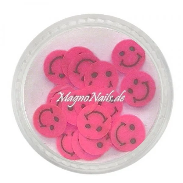 Einlegemotive - Fimo Shapes - Smilie neonpink Nail Art Nails Nagel Nögel Nailart