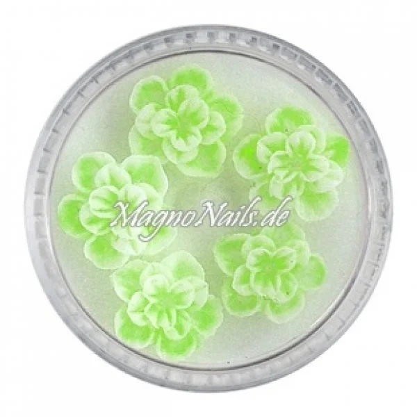 3D Einlegemotive - Gummi Soft Blumen apfelgrün Nailart Nageldesign Nail art