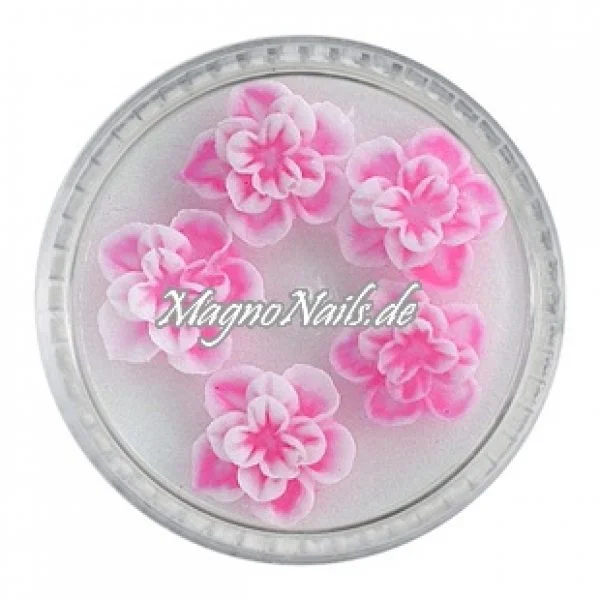 3D Einlegemotive - Gummi Soft Blumen shocking pink Nailart Nageldesign Nail art