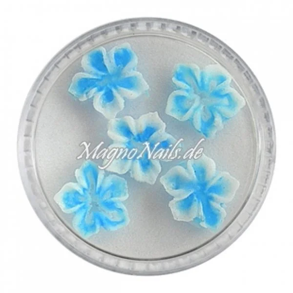 3D Einlegemotive - Gummi Soft Blumen blau