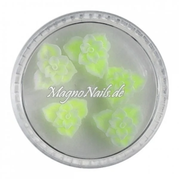 3D Einlegemotive - Gummi Soft Blumen zitronengelb