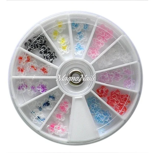 3D Einlegemotive - Gummi Soft Blumen in einer Rondell