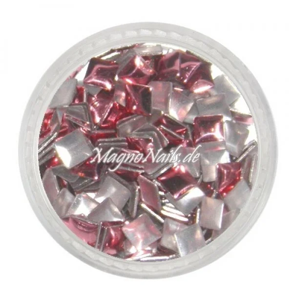 Einlegemotive - Mini Metall Plättchen - Quadratt rosa Nail Nagelstudio Nägel Nailart Nail art