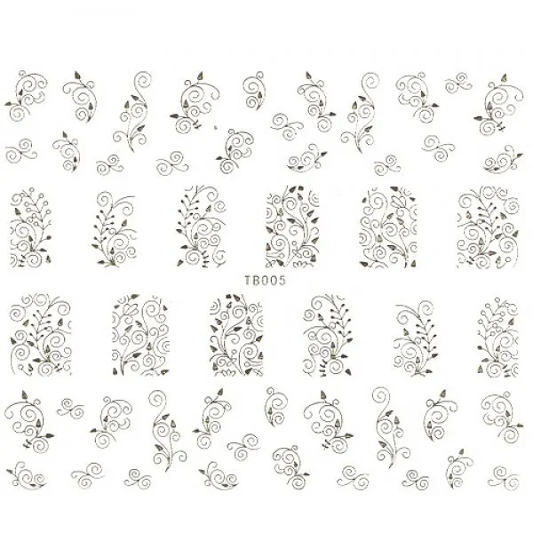 3D Full Cover Metallic Sticker - silber Selbstklebende Nagelaufkleber Nagelsticker