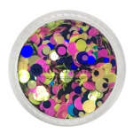 Glitter Shapes - Einlegemotive rund - Confetti bunt