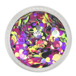 Glitter Shapes - Einlegemotive rund - Confetti bunt
